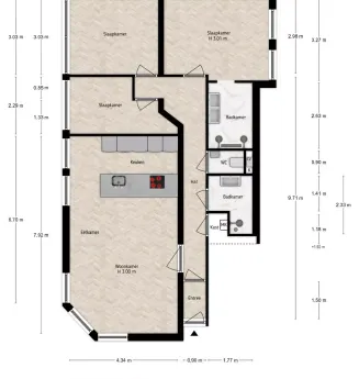 Totaal gerenoveerd benedenhuis